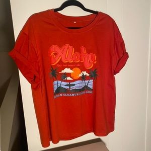 Orange Short Sleeve Graphic Tee